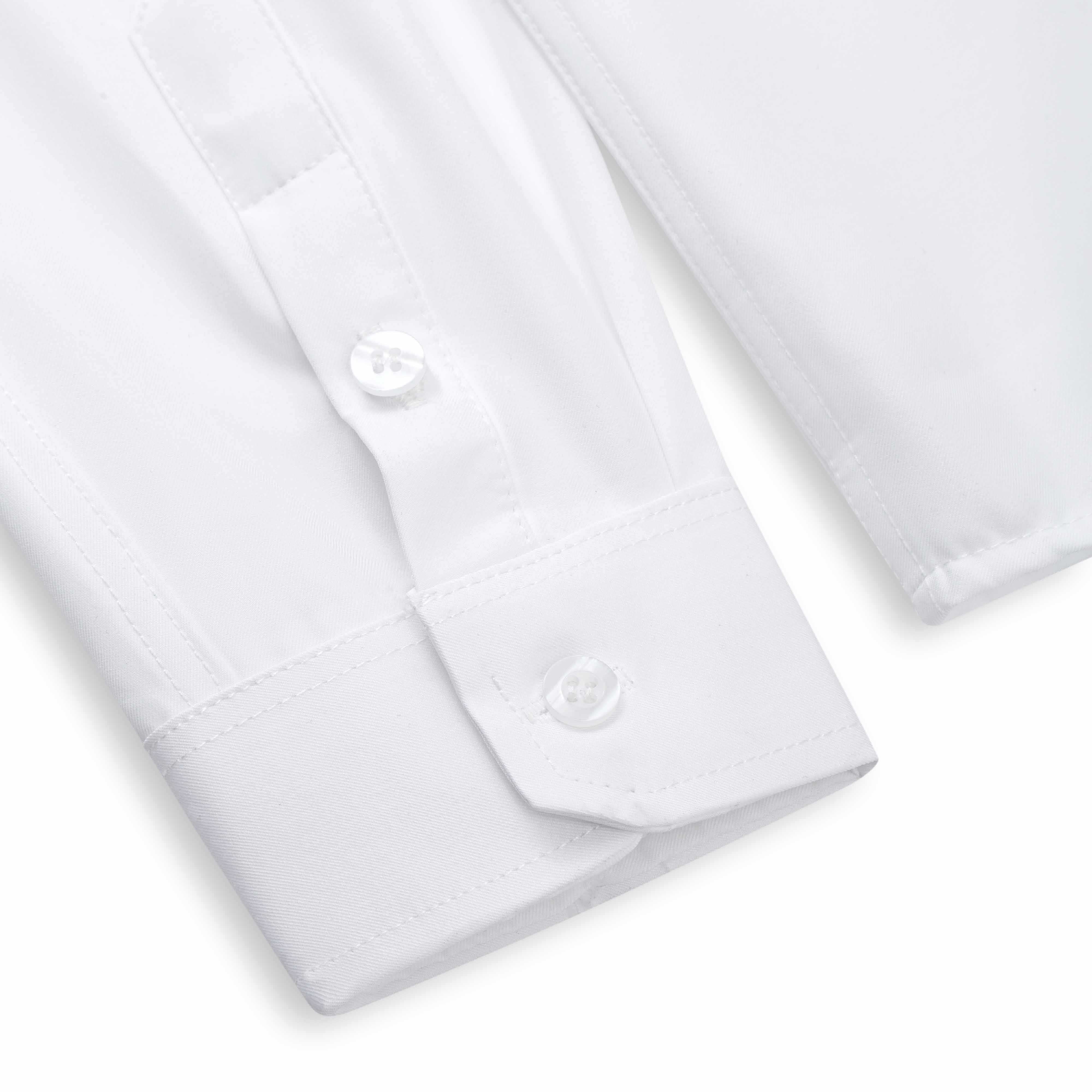 Áo sơ mi dài tay giấu cúc Unisex Basic