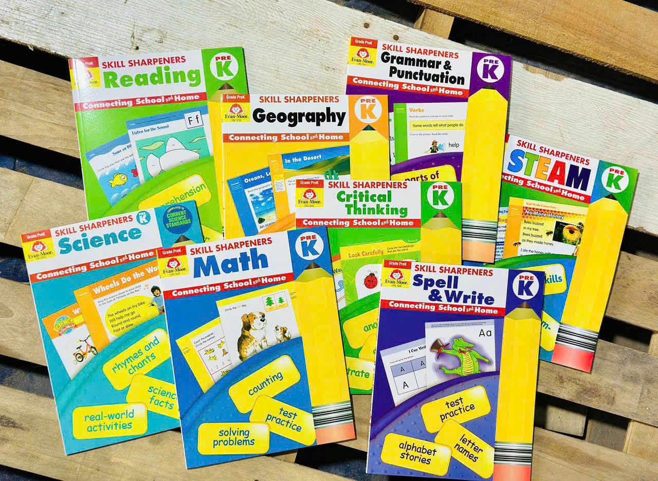 Skill Sharpeners - Level Pre K - 8 quyển - Evan Moor - Cho bé 3-4 tuổi