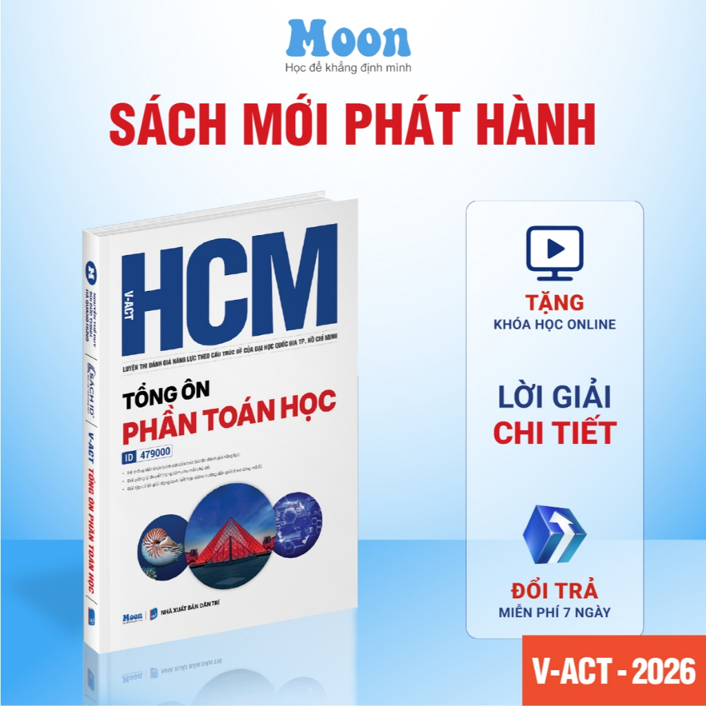 HCM - VACT Luyện thi Đánh giá năng lực theo cấu trúc đề của Đại học Quốc gia TP. Hồ Chí Minh - Tổng ôn phần Toán học