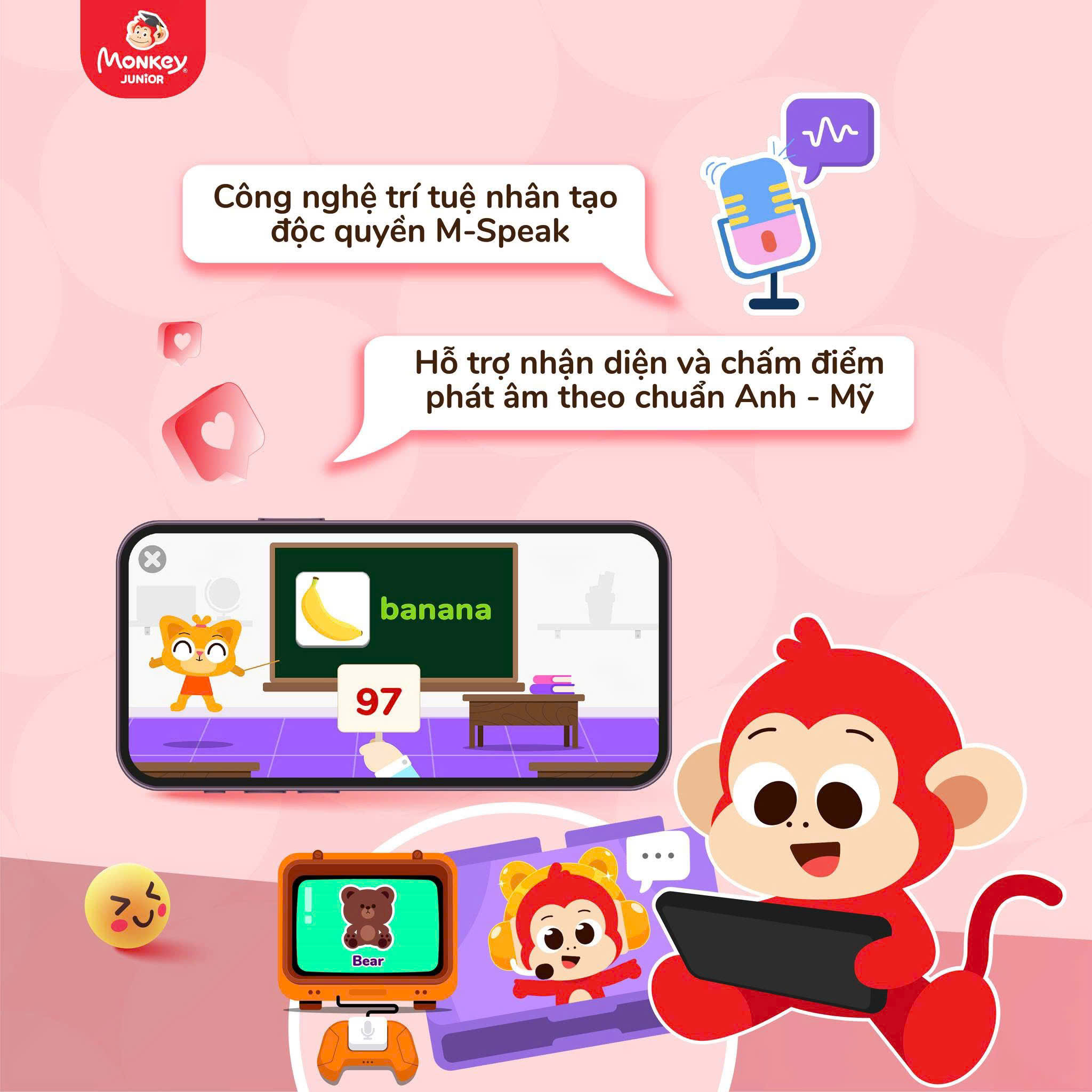 MONKEY SPEAK - Phần mềm giúp bé phát âm chuẩn quốc tế