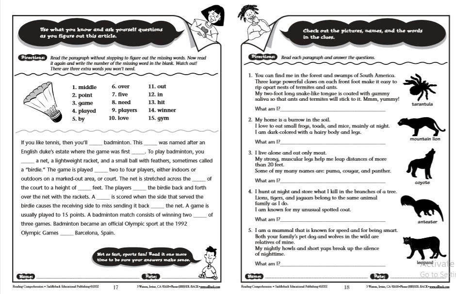 Reading Comprehension Skills and Strategies