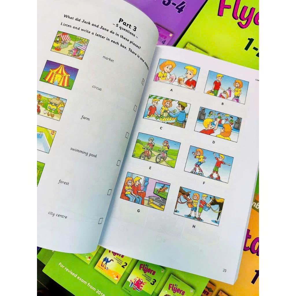 Starter, Movers, Flyer - In gộp 4q năm 2018-2022 - Tặng kèm file MP3