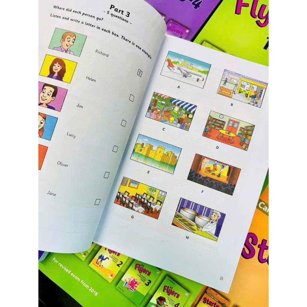 Starter, Movers, Flyer - In gộp 4q năm 2018-2022 - Tặng kèm file MP3