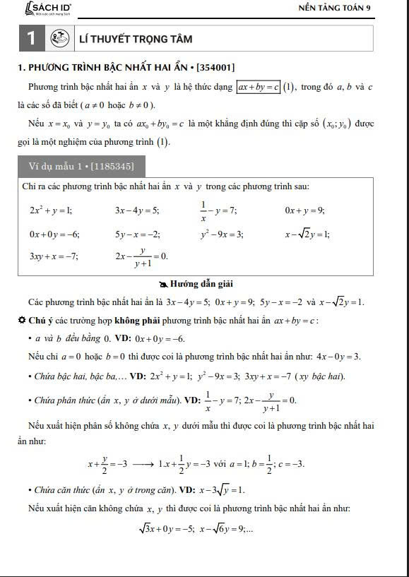 Nền tảng Toán 9