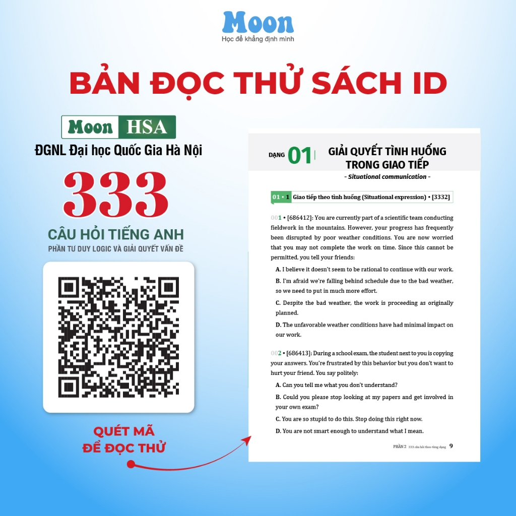 HSA - 333 Câu Hỏi Tư Duy Và Giải Quyết Vấn Đề Phần Tiếng Anh