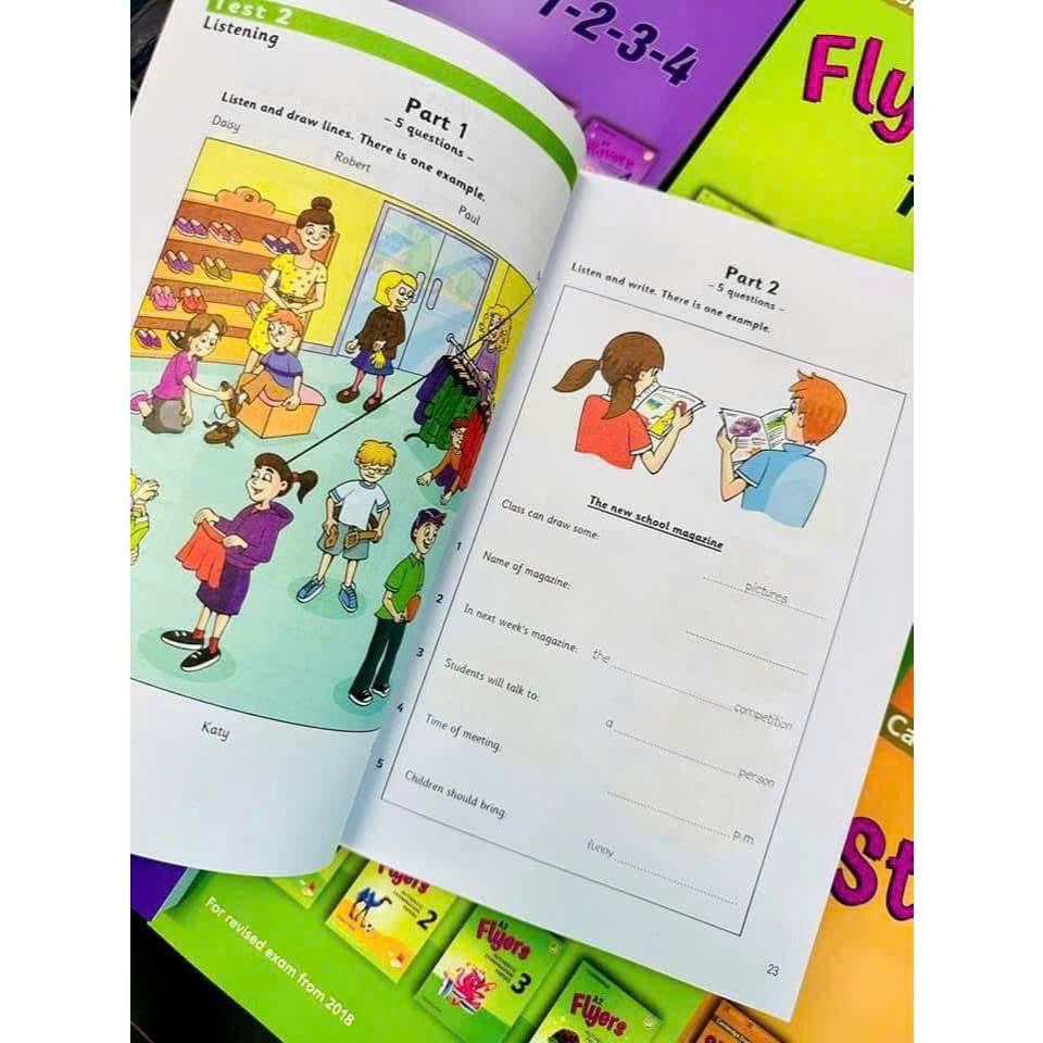 Starter, Movers, Flyer - In gộp 4q năm 2018-2022 - Tặng kèm file MP3