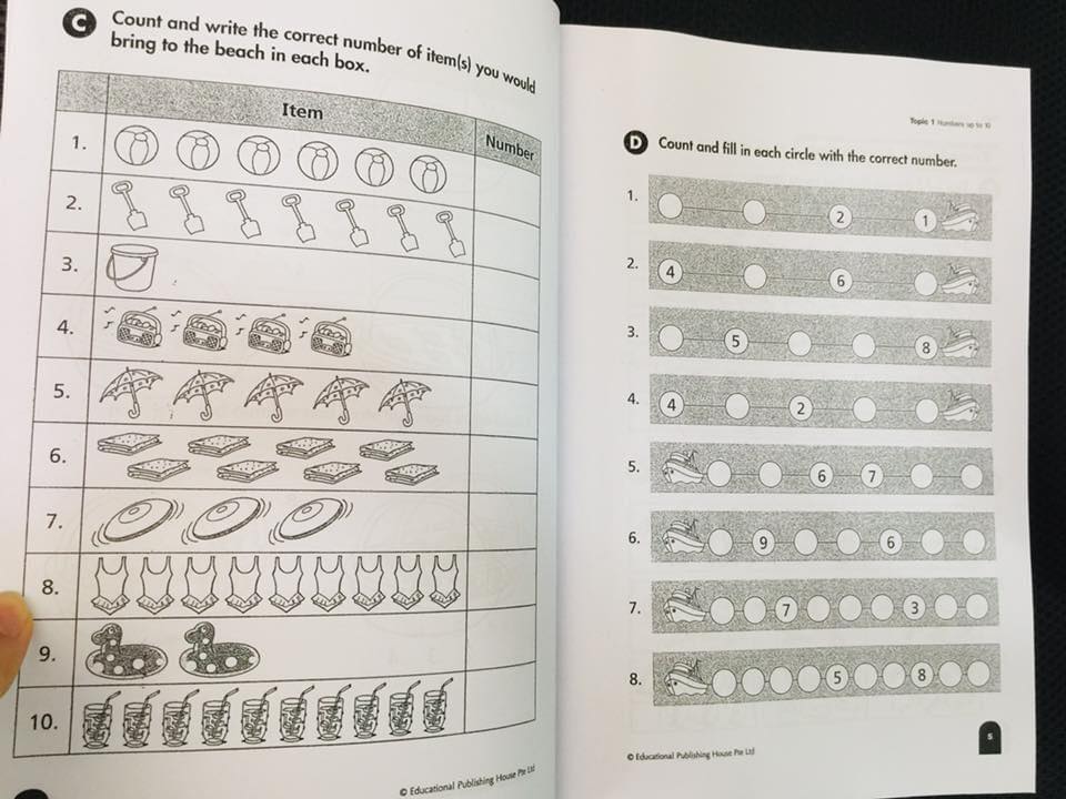 Toán Sing - Grade 1 (Phù hợp với bé lớp 1) - Complete maths guide, Step by step math, Challenging 4 in 1 maths - Bộ 3 quyển