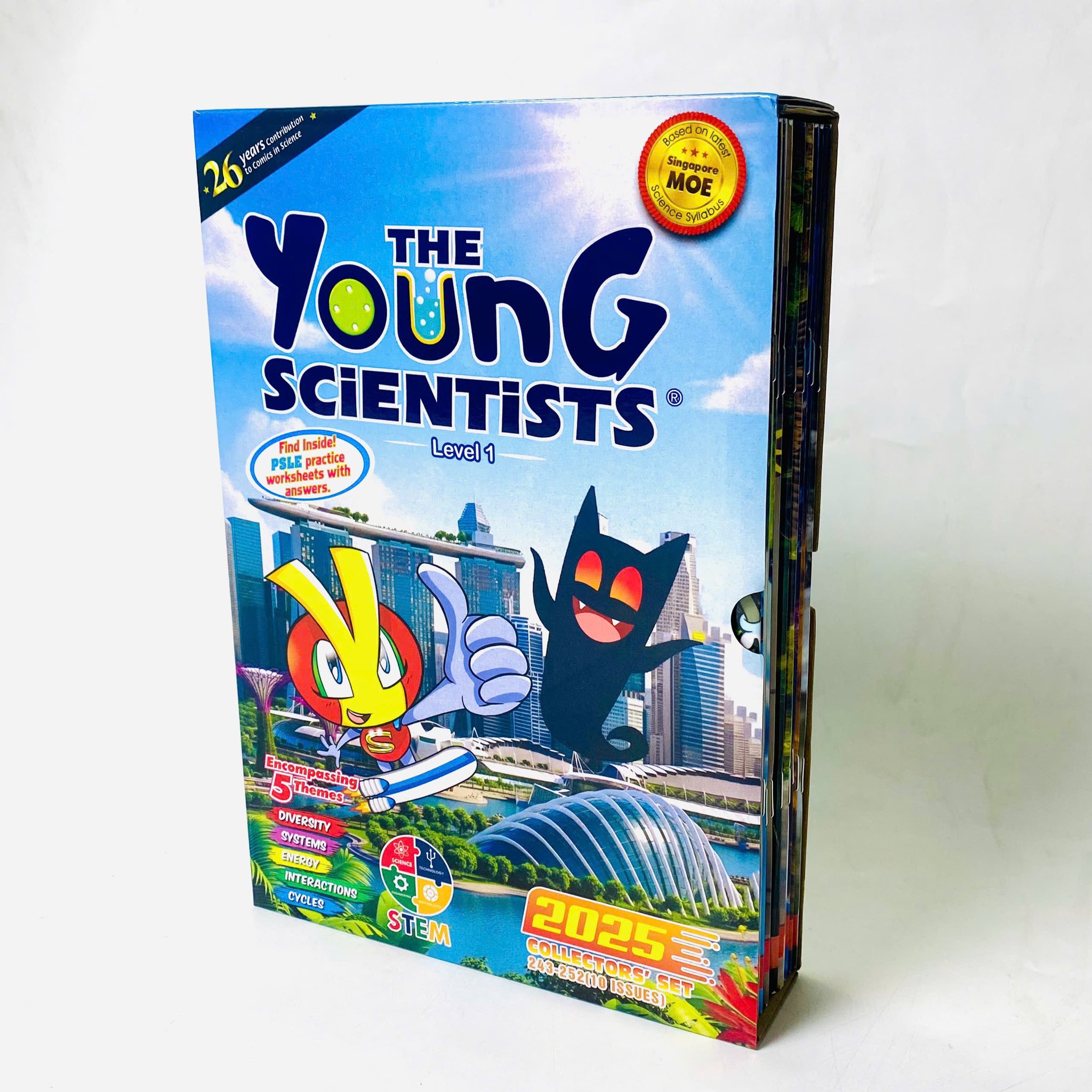 The young scientists 2025 -  4 Boxset tạp chí khoa học tiếng Anh theo chuẩn Singapore MOE (Level 1–4)