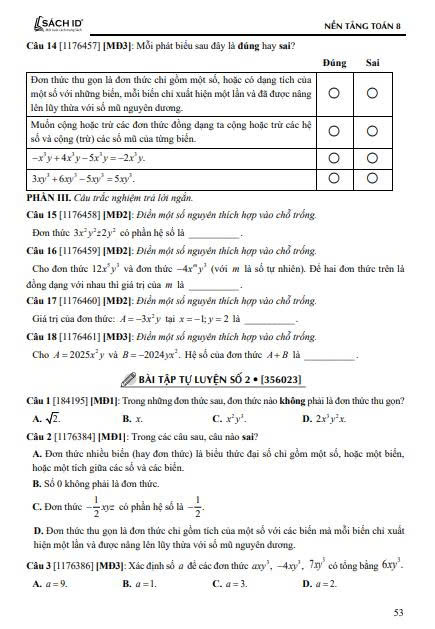 Nền tảng Toán 8