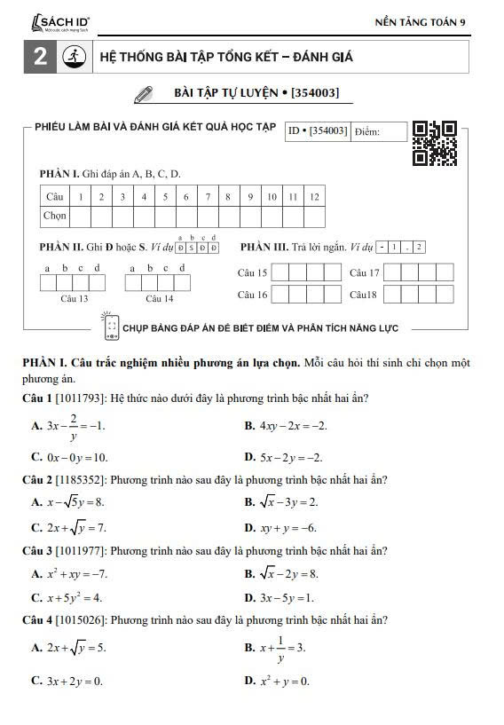 Nền tảng Toán 9