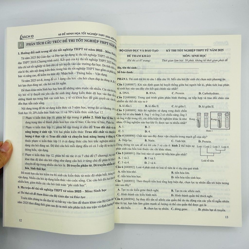 60 đề minh họa Tốt nghiệp THPT 2026 môn Sinh học