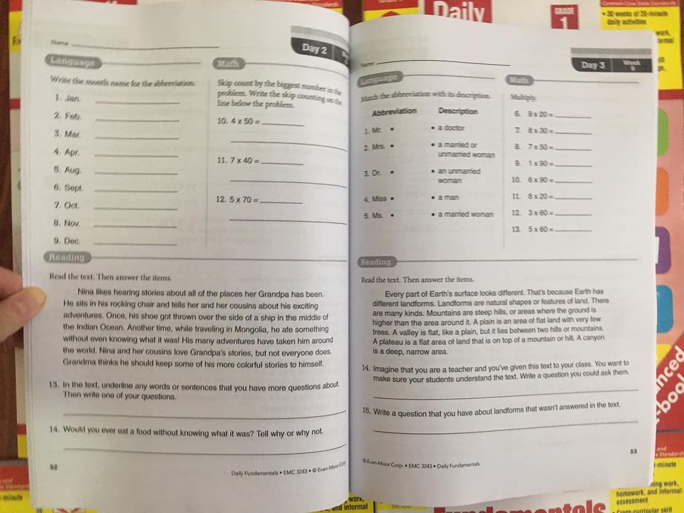 Daily Fundamentals - Sách tích hợp Maths, Language & Reading