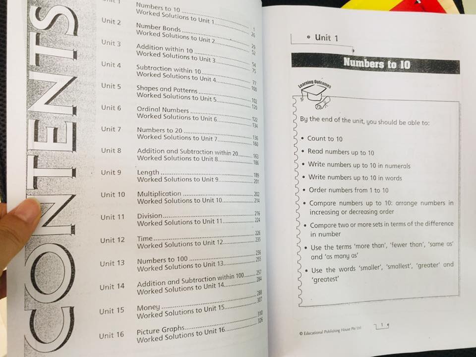Toán Sing - Grade 1 (Phù hợp với bé lớp 1) - Complete maths guide, Step by step math, Challenging 4 in 1 maths - Bộ 3 quyển