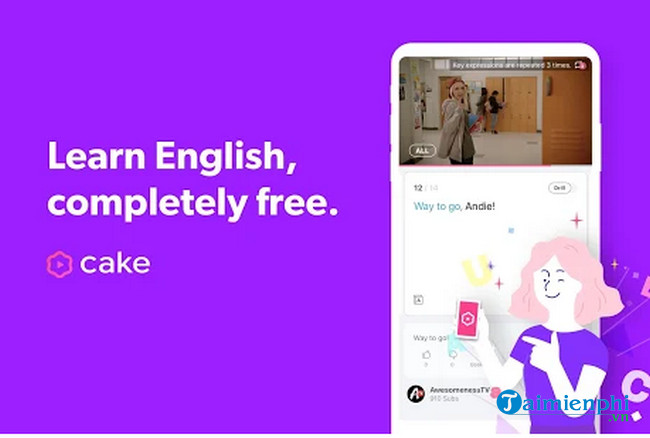 Phần mềm Cake plus học tiếng Anh, tiếng Hàn siêu dễ - Gói 1 năm