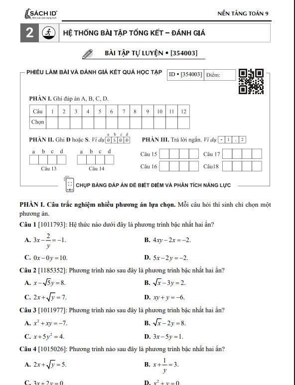 Nền tảng Toán 9