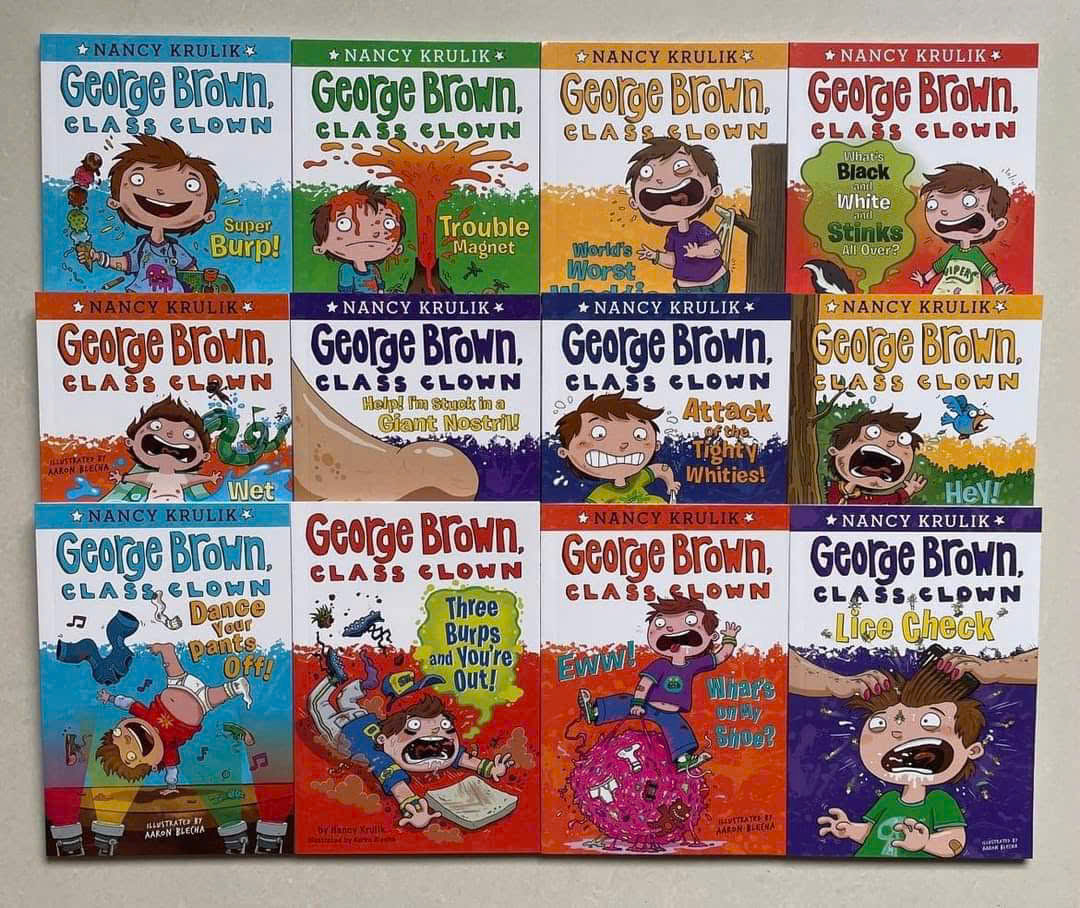 G𝐄𝐎𝐑𝐆𝐄 𝐁𝐑𝐎𝐖𝐍 𝐂𝐋𝐀𝐒𝐒 𝐂𝐋𝐎𝐖𝐍 - 𝟏𝟗 𝐓𝐀̣̂𝐏 George Brown, Class Clown là một bộ truyện hài hước và đầy thú vị dành cho thiếu nhi, được viết bởi Nancy Krulik. Câu chuyện xoay quanh nhân vật chính George Brown, một cậu bé với tính cách vui nhộn và những tình huống dở khóc dở cười ở trường học.