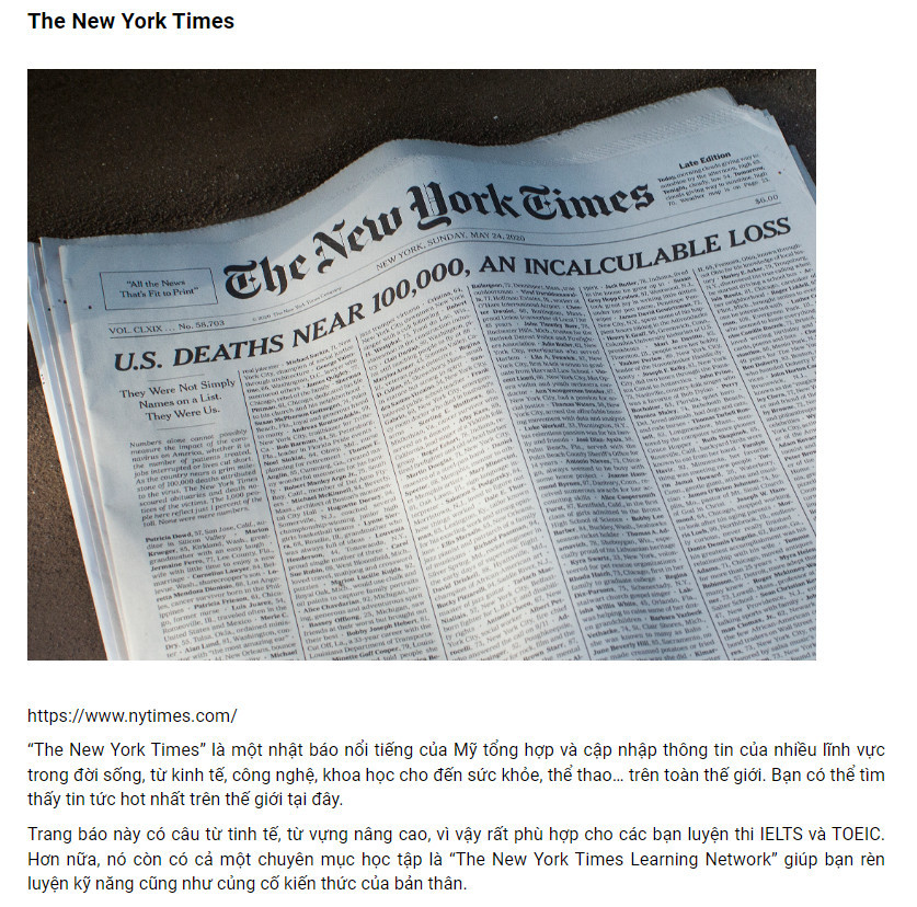 The New York Times - Tài khoản đọc báo- cấp sẵn 1 năm