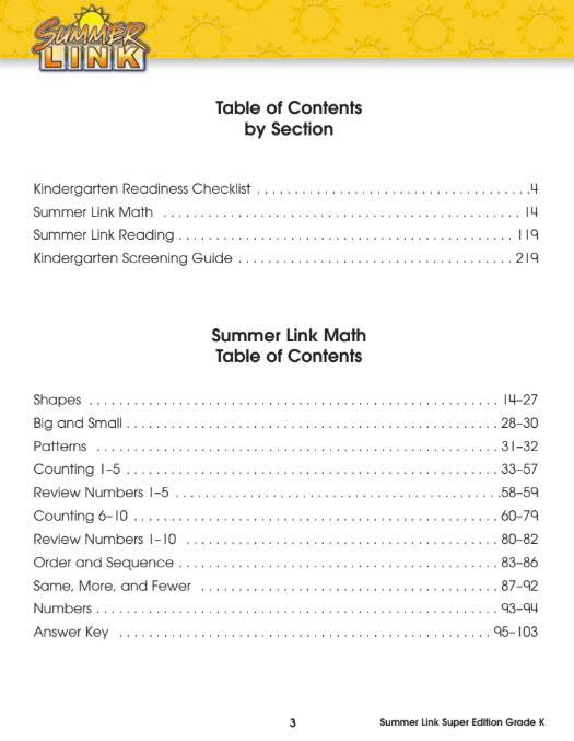 Summer Link Math Plus Reading - Level K - Level 6 ‼ đen trắng