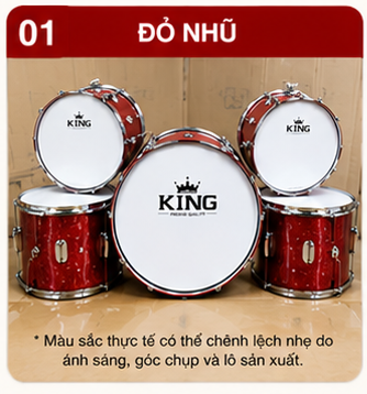 TRỐNG ĐỘI GỖ KING – ÂM THANH VANG, MẪU ĐẸP, CHUẨN NGHI THỨC ĐỘI