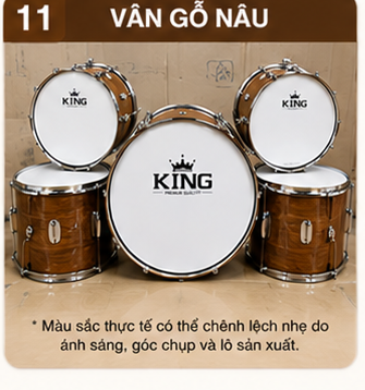 TRỐNG ĐỘI GỖ KING – ÂM THANH VANG, MẪU ĐẸP, CHUẨN NGHI THỨC ĐỘI