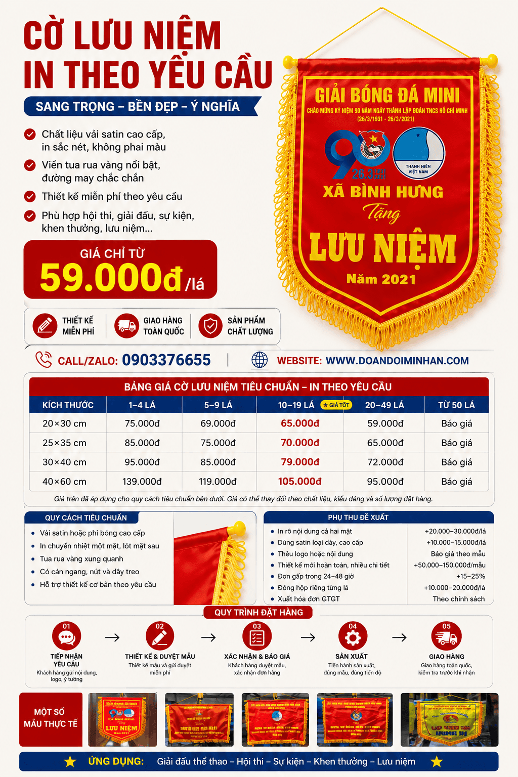 CỜ LƯU NIỆM IN THEO YÊU CẦU