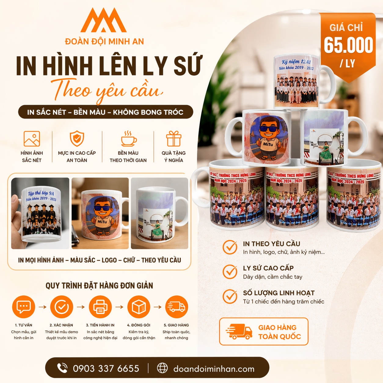 LY SỨ TRẮNG IN THEO YÊU CẦU