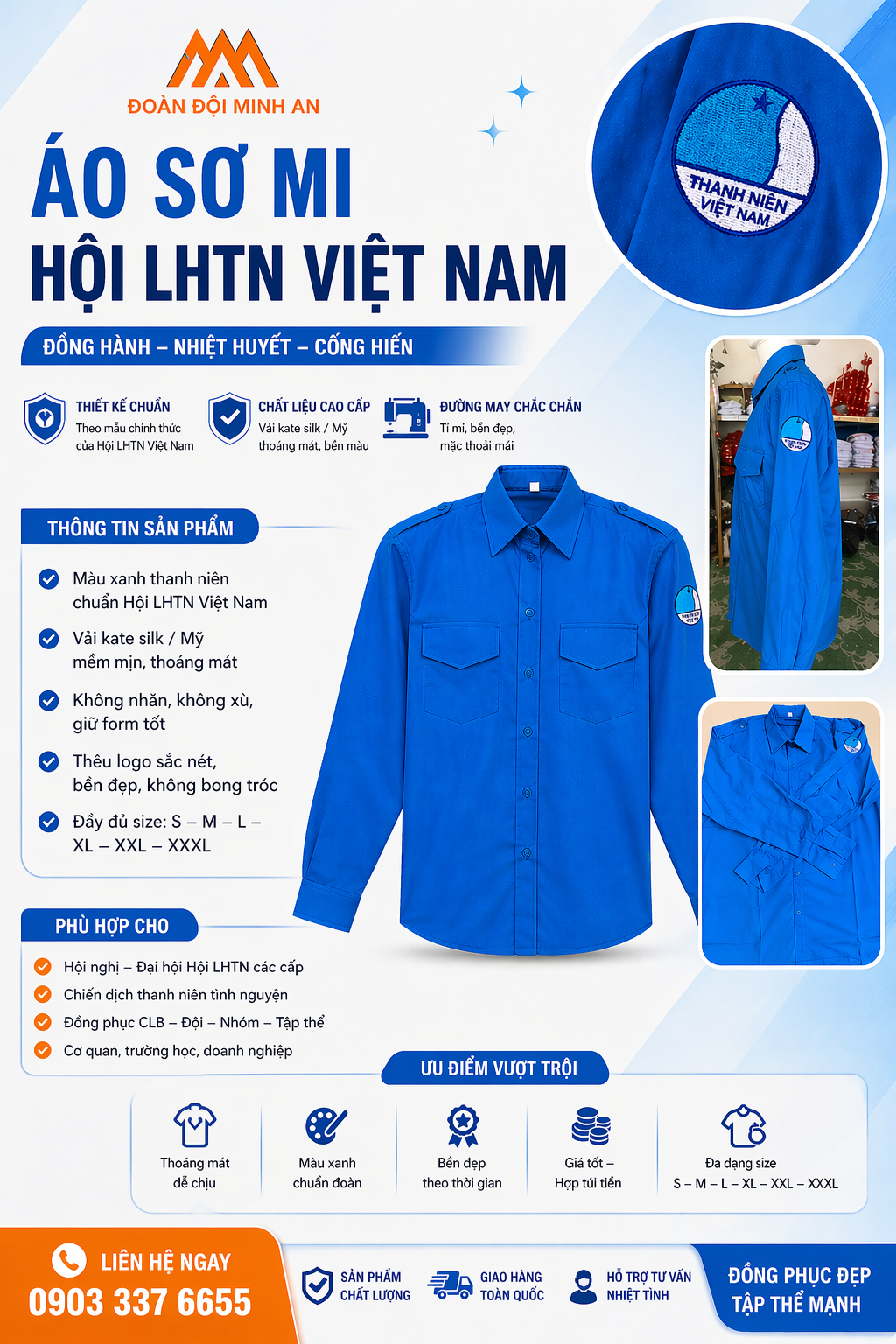 ÁO SƠ MI HỘI LHTN VIỆT NAM