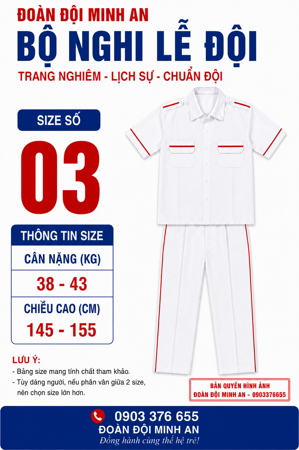 ĐỒNG PHỤC NGHI LỄ ĐỘI- BỘ DÀI CỌC
