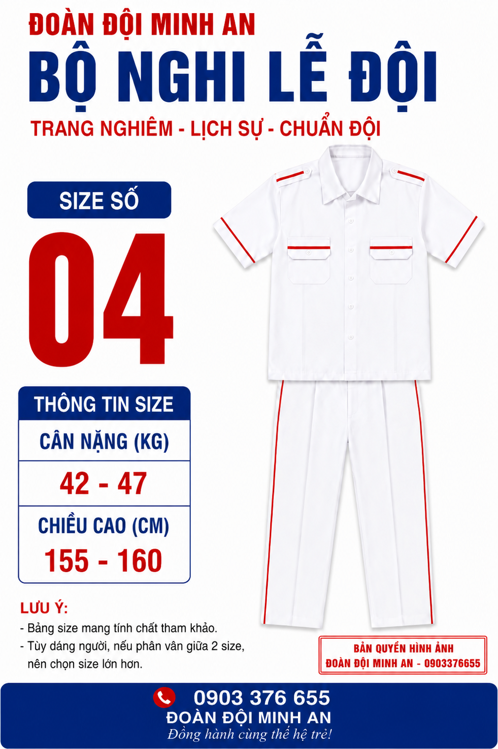 ĐỒNG PHỤC NGHI LỄ ĐỘI- BỘ DÀI CỌC