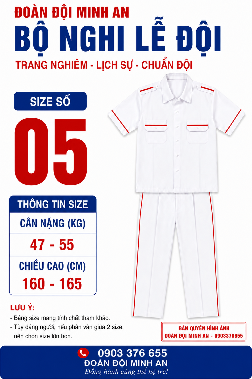 ĐỒNG PHỤC NGHI LỄ ĐỘI- BỘ DÀI CỌC