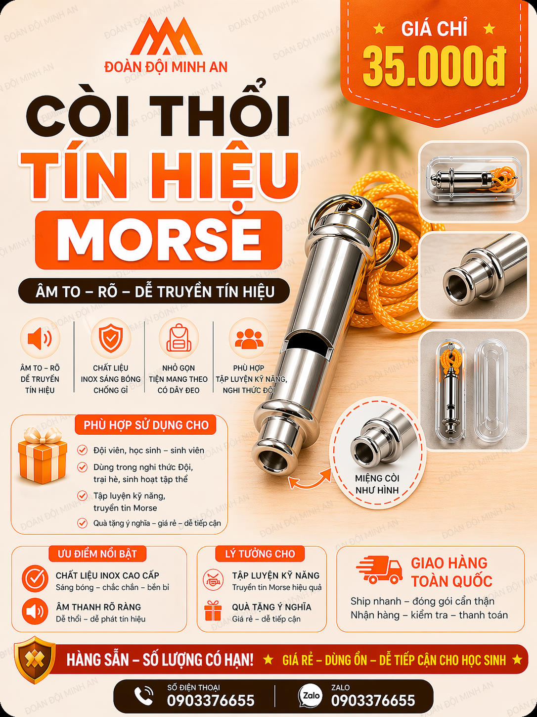 CÒI THỔI TÍN HIỆU MORSE TRÒN