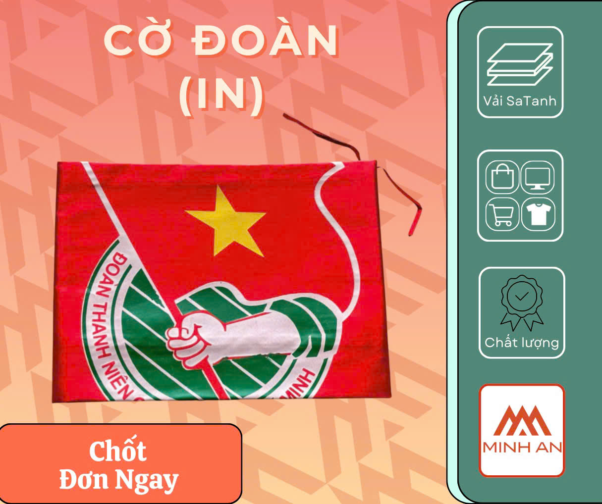 Cờ Đoàn In - KT 70 x 110