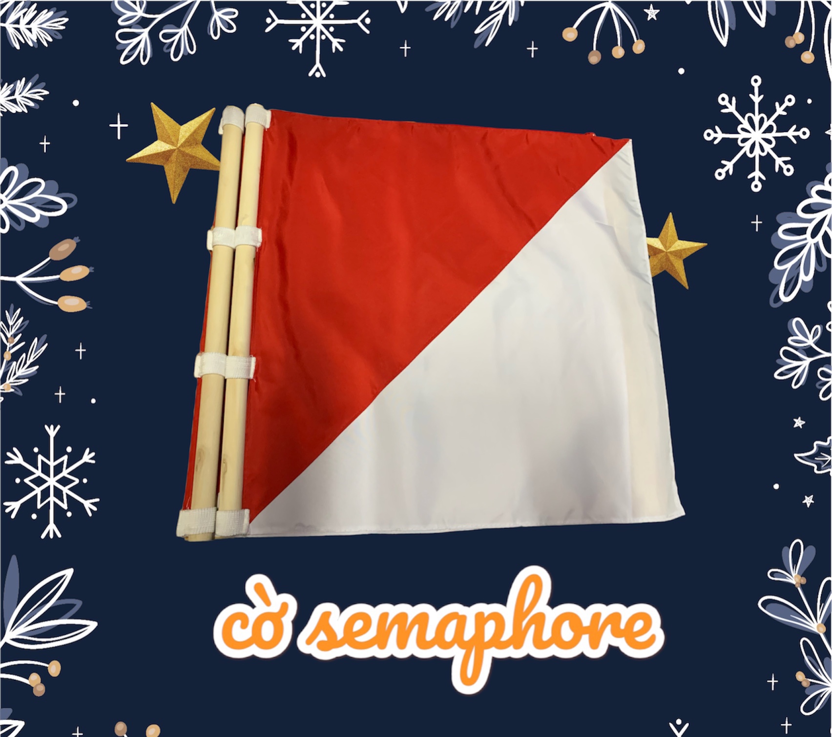 Cờ Semaphore (cán gỗ, túi vải)