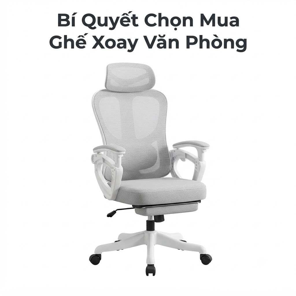 Bí Quyết Chọn Mua Ghế Xoay Văn Phòng Công Thái Học K02 Trắng Bảo Vệ Cột Sống Suốt 8 Tiếng