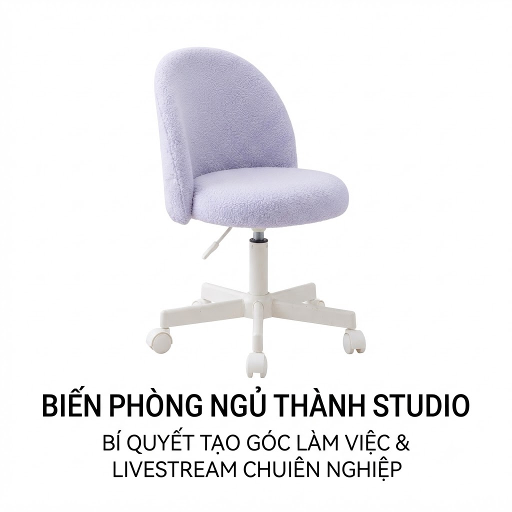 [Góc Nhỏ Xinh Xắn]: Biến Phòng Ngủ Thành Studio Sống Virtual Cùng Ghế Lông Cừu Teddy Purple