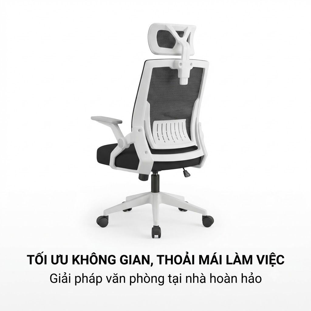 [Giải Pháp Tối Ưu Không Gian Sống]: Review Ghế Công Thái Học 401 Trắng Nhỏ Gọn, Đa Năng