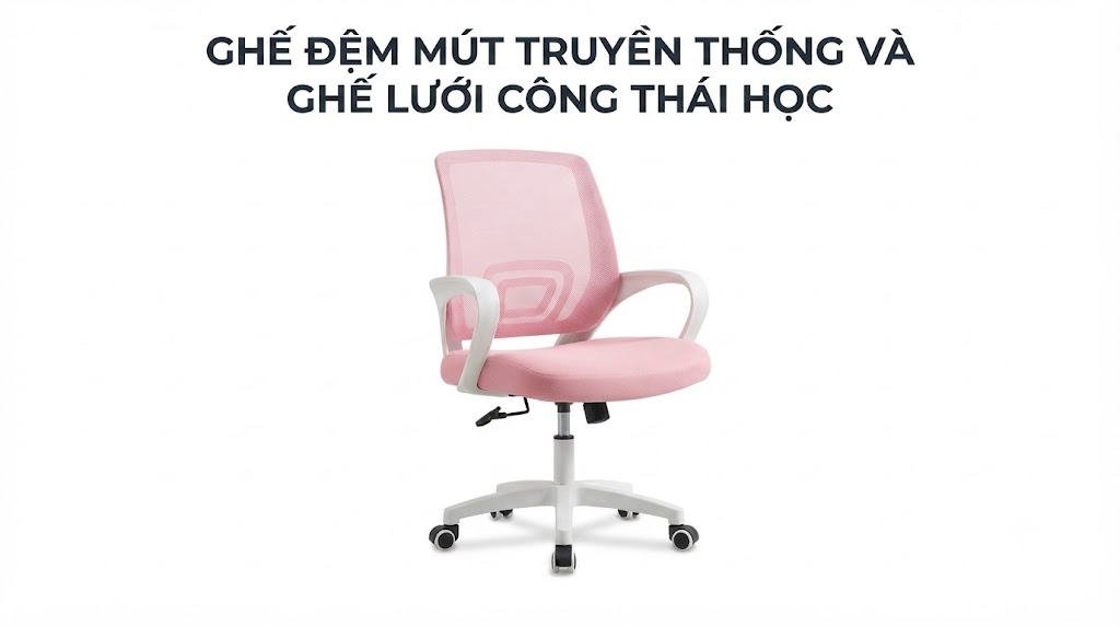 So Sánh Chi Tiết: Ghế Đệm Mút Truyền Thống Và Ghế Lưới Công Thái Học - Đâu Là Lựa Chọn Tối Ưu?