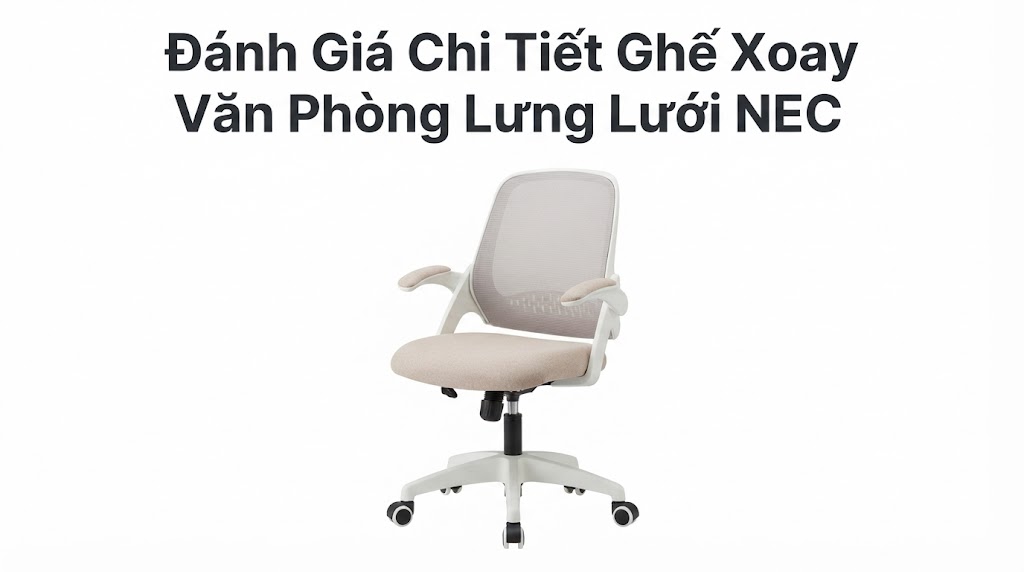 Đánh Giá Chi Tiết Ghế Xoay Văn Phòng Lưng Lưới NEC Beige: Bền Bỉ, Sang Trọng Và Tối Ưu Cho Mọi Không Gian