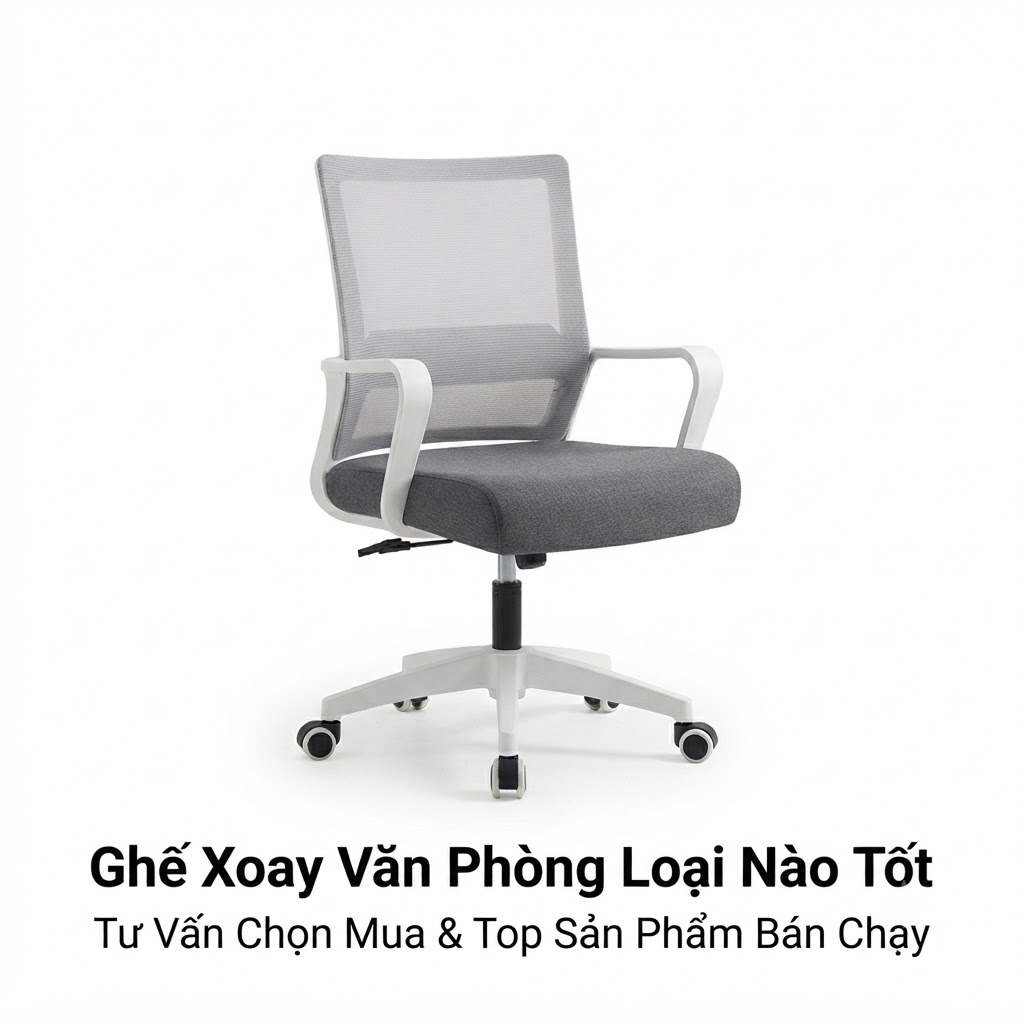 [Góc Đáp] Ghế Xoay Văn Phòng Loại Nào Tốt? Review Ghế Xoay Lưng Lưới 801 Bán Chạy