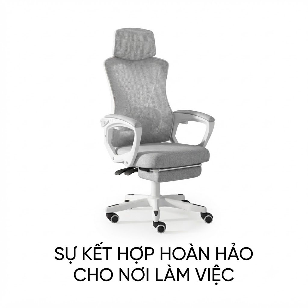 [Sự Kết Hợp Hoàn Hảo Cho Nơi Làm Việc]: Trải Nghiệm Ghế Công Thái Học Gaming 818 Grey Đầy Đủ Tiện Nghi