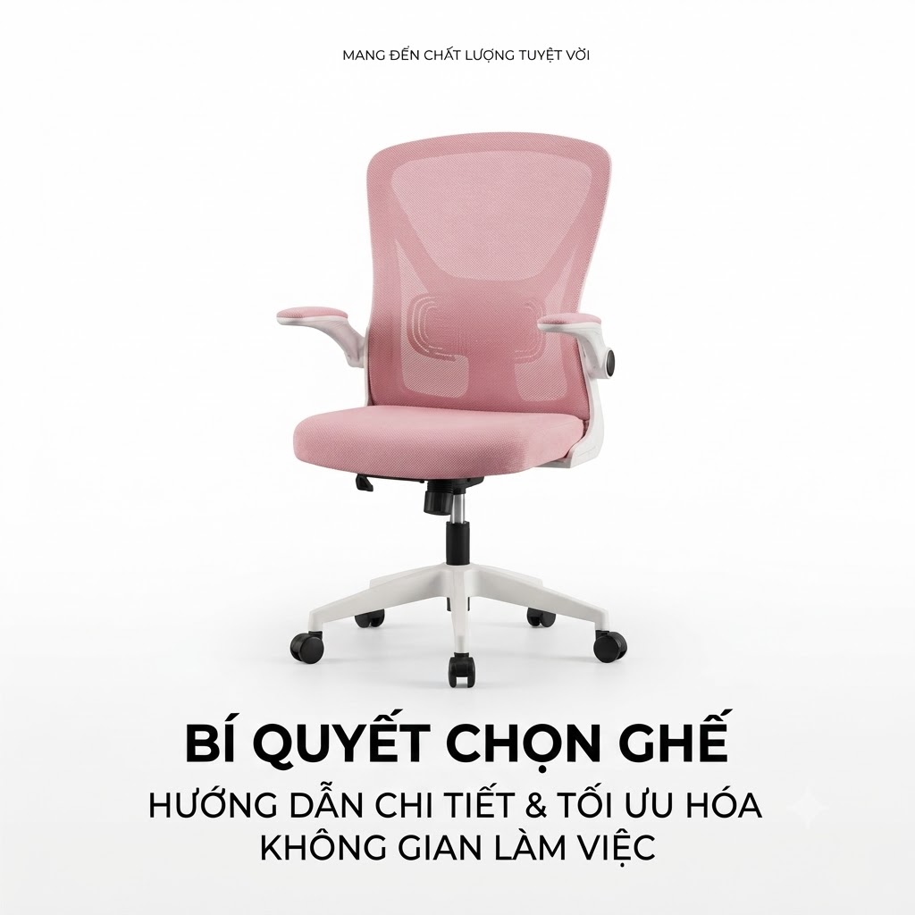 Bí Quyết Chọn Ghế Xoay Văn Phòng Chuẩn Ergonomic: Review Mẫu Ghế Lưng Lưới 698 Pink Đang Gây Sốt