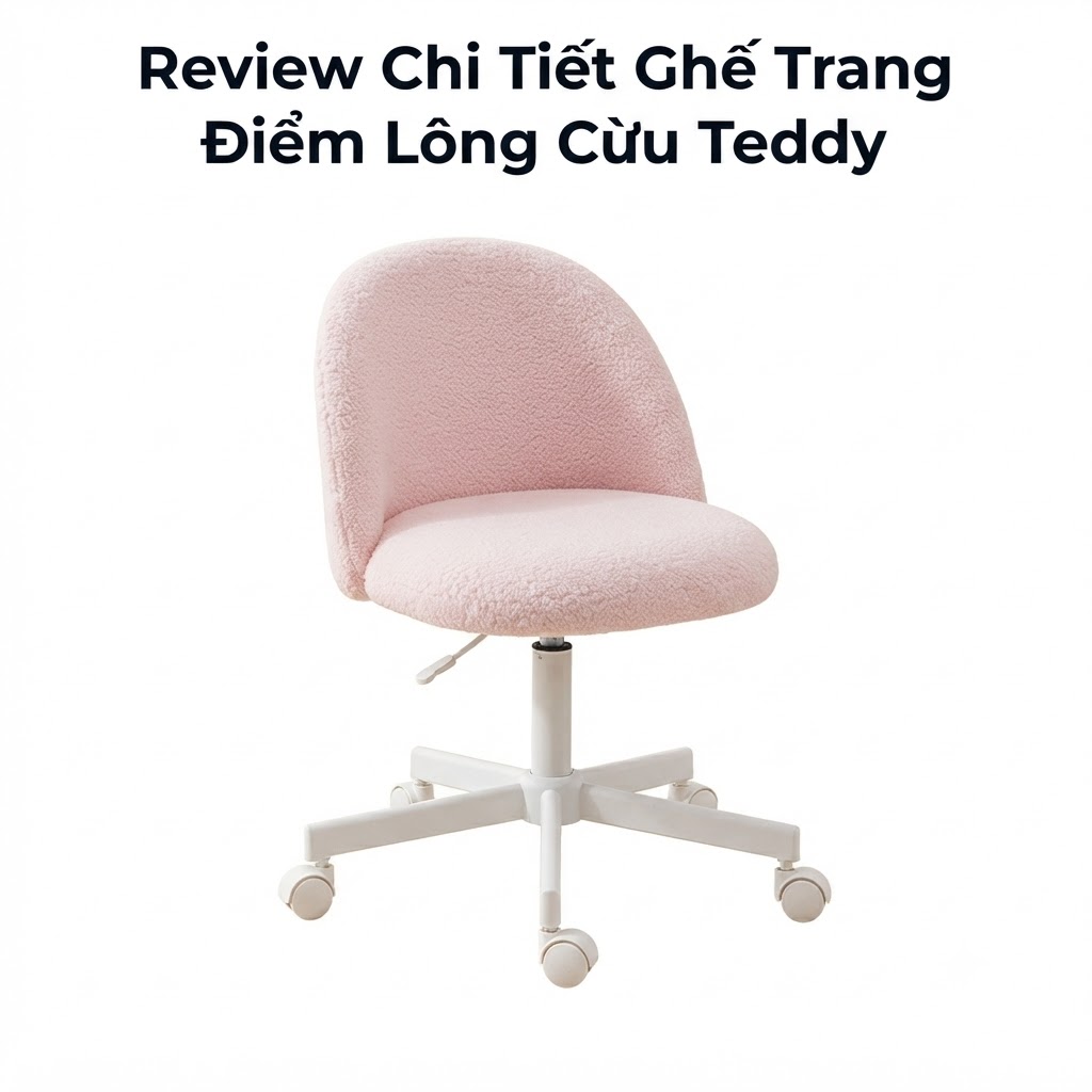 Review Chi Tiết Ghế Trang Điểm Lông Cừu Teddy: Đẹp 