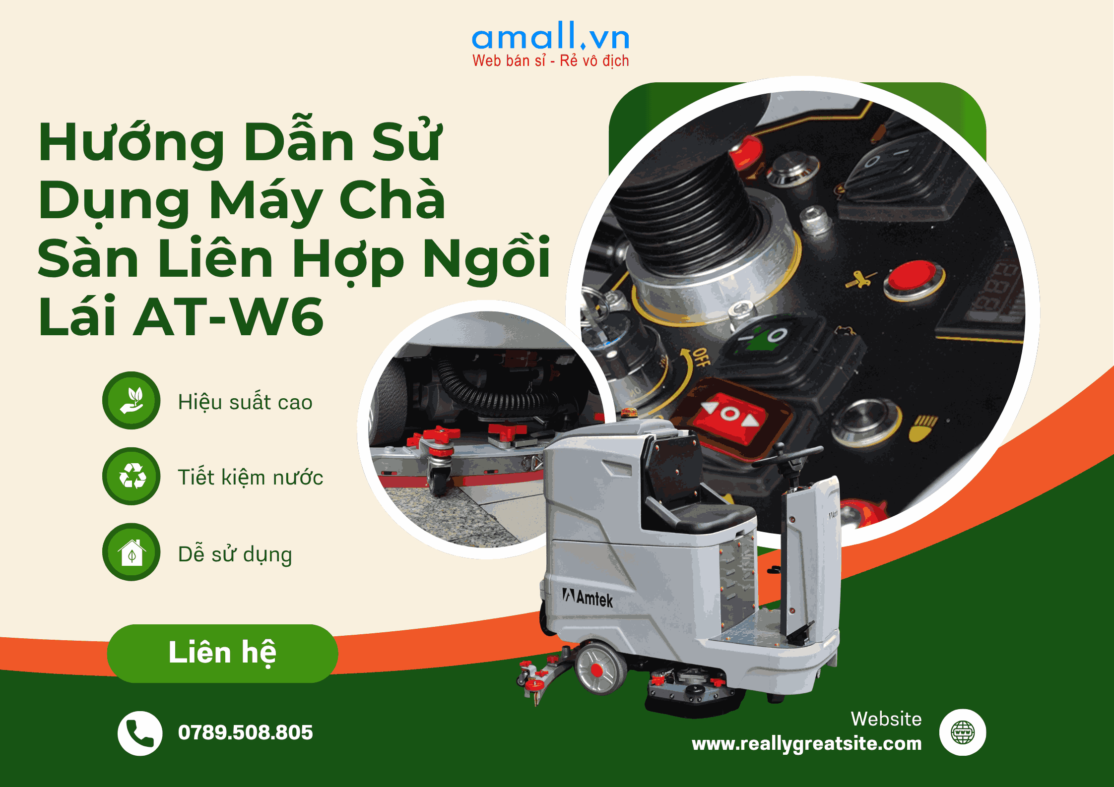 Hướng Dẫn Sử Dụng Máy Chà Sàn Liên Hợp Ngồi Lái AT-W6 Hiệu Quả Và An Toàn Nhất