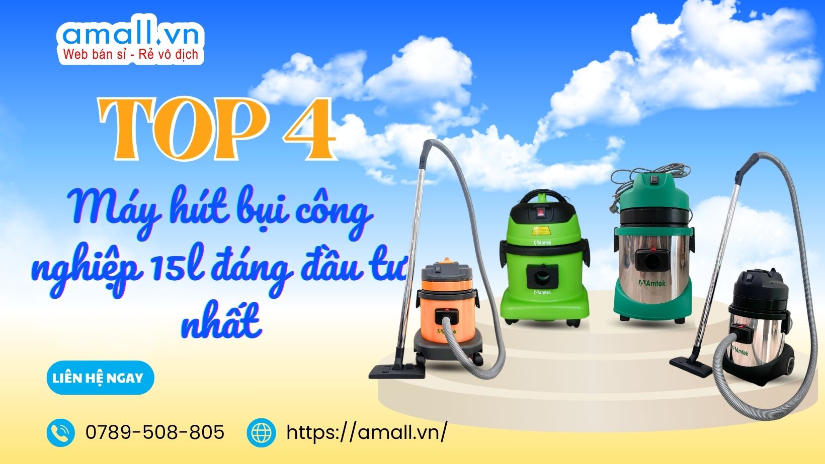 Top 4 Máy Hút Bụi Công Nghiệp 15L Đáng Mua Nhất 2026 - So Sánh & Đánh Giá Chi Tiết
