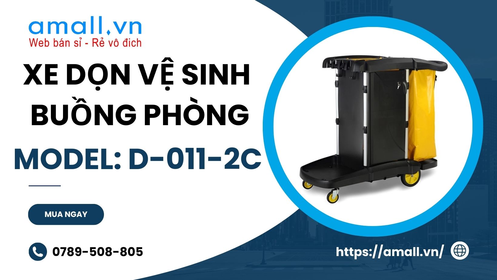 Xe Dọn Vệ Sinh Buồng Phòng Model D-011-2C - Giải Pháp Tối Ưu Cho Công Việc Dọn Phòng Khách Sạn