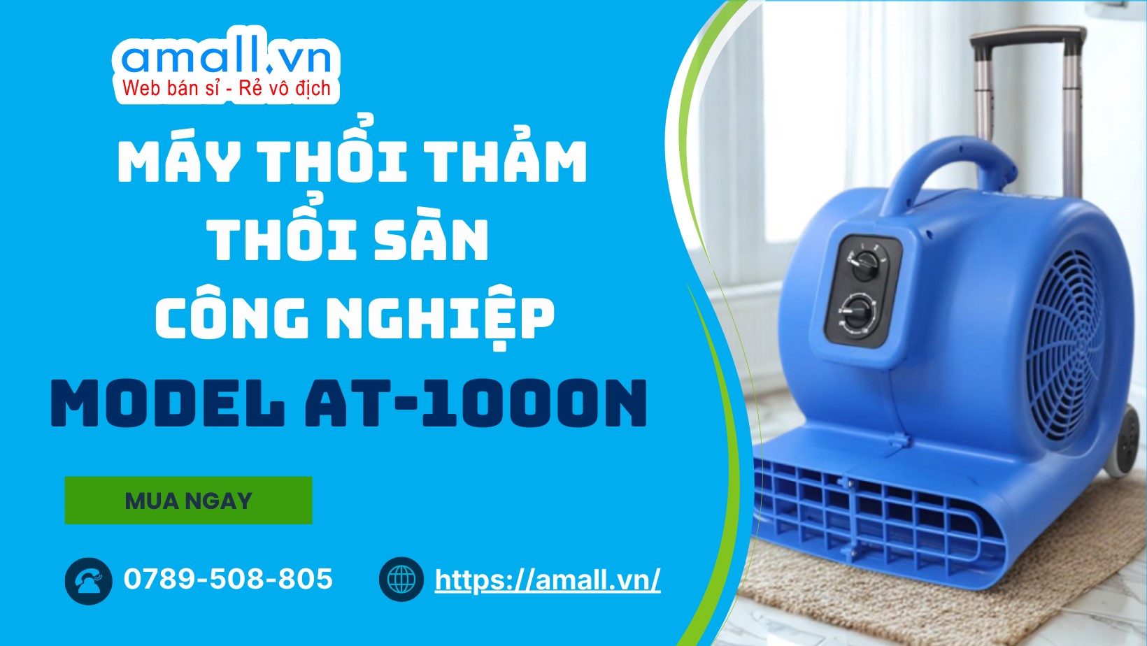 Máy Thổi Thảm, Thổi Sàn Công Nghiệp AT-1000N - Giải Pháp Sấy Khô Nhanh, An Toàn Và Chuyên Nghiệp Cho Mọi Không Gian