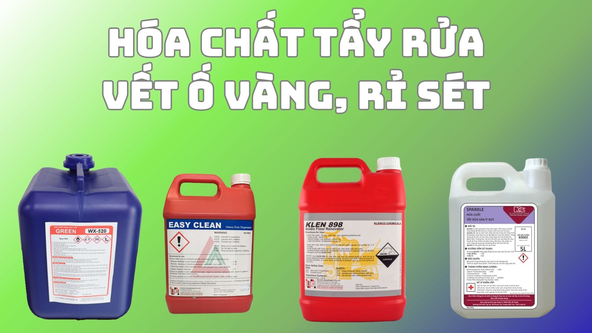 Các loại Hóa chất tẩy vết ố vàng, rỉ sét, cặn can xi trên bồn cầu, bồn tiểu hiệu quả