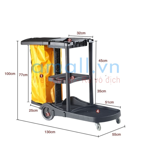 Xe vệ sinh 3 tầng dành cho phòng đa năng ANKO 180
