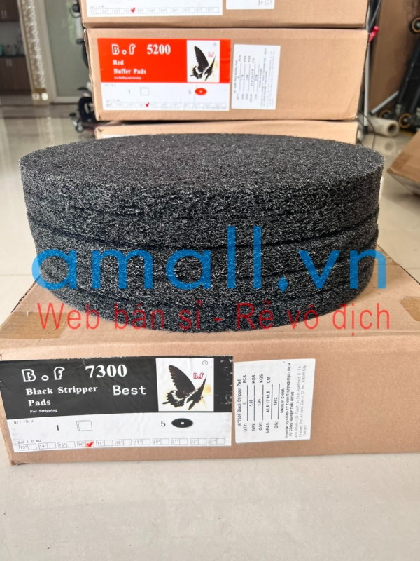 Miếng pad chà sàn 18 inch màu đen BF 7200, 5 miếng/thùng