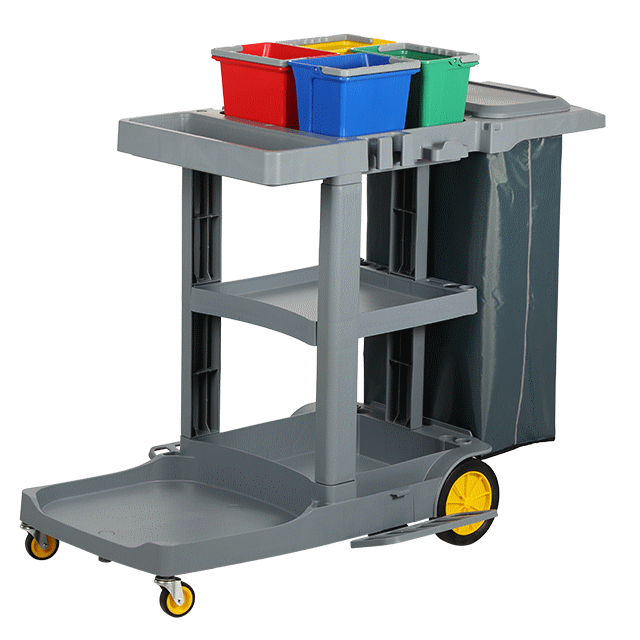 Xe đẩy dọn vệ sinh buồng phòng có túi Vinyl AF08189D